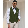 image:imageCOOFANDY Mens Suit Vest Slim Fit Formal Dress Waistcoat Casual Business Vests for Suit or TuxedoArmy Green