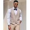 image:imageCOOFANDY Mens Suit Vest Slim Fit Formal Dress Waistcoat Casual Business Vests for Suit or TuxedoBeige