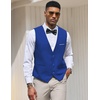 image:imageCOOFANDY Mens Suit Vest Slim Fit Formal Dress Waistcoat Casual Business Vests for Suit or TuxedoBlue