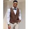 image:imageCOOFANDY Mens Suit Vest Slim Fit Formal Dress Waistcoat Casual Business Vests for Suit or TuxedoBrown