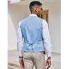 image:imageCOOFANDY Mens Suit Vest Slim Fit Formal Dress Waistcoat Casual Business Vests for Suit or TuxedoClear Blue
