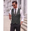 image:imageCOOFANDY Mens Suit Vest Slim Fit Formal Dress Waistcoat Casual Business Vests for Suit or TuxedoDark Gray