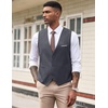 image:imageCOOFANDY Mens Suit Vest Slim Fit Formal Dress Waistcoat Casual Business Vests for Suit or TuxedoDark Heather Gray