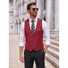 image:imageCOOFANDY Mens Suit Vest Slim Fit Formal Dress Waistcoat Casual Business Vests for Suit or TuxedoDark Red