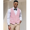 image:imageCOOFANDY Mens Suit Vest Slim Fit Formal Dress Waistcoat Casual Business Vests for Suit or TuxedoPink