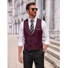 image:imageCOOFANDY Mens Suit Vest Slim Fit Formal Dress Waistcoat Casual Business Vests for Suit or TuxedoWine Red