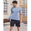 image:imageCOOFANDY Mens Swim Shirt Short Sleeve UPF 50 Sun Shirts Rash Guard Quick Dry Beach Water T Shirts for Men01light Blue