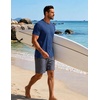 image:imageCOOFANDY Mens Swim Shirt Short Sleeve UPF 50 Sun Shirts Rash Guard Quick Dry Beach Water T Shirts for MenDenim Blue