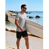 image:imageCOOFANDY Mens Swim Shirt Short Sleeve UPF 50 Sun Shirts Rash Guard Quick Dry Beach Water T Shirts for MenLight Gray
