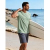 image:imageCOOFANDY Mens Swim Shirt Short Sleeve UPF 50 Sun Shirts Rash Guard Quick Dry Beach Water T Shirts for MenLight Green