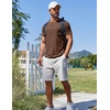 image:imageCOOFANDY Mens T Shirt Short Sleeve Crew Neck TShirt Casual Summer Classic Basic Tee ShirtsBrown