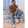 image:imageCOOFANDY Mens T Shirt Short Sleeve Crew Neck TShirt Casual Summer Classic Basic Tee ShirtsBrown