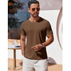 image:imageCOOFANDY Mens T Shirt Short Sleeve Crew Neck TShirt Casual Summer Classic Basic Tee ShirtsBrown