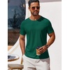 image:imageCOOFANDY Mens T Shirt Short Sleeve Crew Neck TShirt Casual Summer Classic Basic Tee ShirtsDark Green