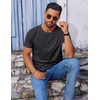 image:imageCOOFANDY Mens T Shirt Short Sleeve Crew Neck TShirt Casual Summer Classic Basic Tee ShirtsDark Grey