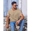 image:imageCOOFANDY Mens T Shirt Short Sleeve Crew Neck TShirt Casual Summer Classic Basic Tee ShirtsKhaki