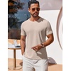 image:imageCOOFANDY Mens T Shirt Short Sleeve Crew Neck TShirt Casual Summer Classic Basic Tee ShirtsLight Khaki