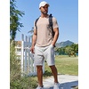 image:imageCOOFANDY Mens T Shirt Short Sleeve Crew Neck TShirt Casual Summer Classic Basic Tee ShirtsLight Khaki