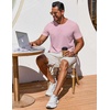 image:imageCOOFANDY Mens T Shirt Short Sleeve Crew Neck TShirt Casual Summer Classic Basic Tee ShirtsLight Pink