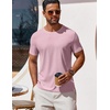 image:imageCOOFANDY Mens T Shirt Short Sleeve Crew Neck TShirt Casual Summer Classic Basic Tee ShirtsLight Pink