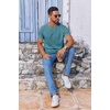image:imageCOOFANDY Mens T Shirt Short Sleeve Crew Neck TShirt Casual Summer Classic Basic Tee ShirtsPeacock Blue