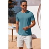 image:imageCOOFANDY Mens T Shirt Short Sleeve Crew Neck TShirt Casual Summer Classic Basic Tee ShirtsPeacock Blue