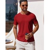 image:imageCOOFANDY Mens T Shirt Short Sleeve Crew Neck TShirt Casual Summer Classic Basic Tee ShirtsRed