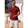 image:imageCOOFANDY Mens T Shirt Short Sleeve Crew Neck TShirt Casual Summer Classic Basic Tee ShirtsWine Red