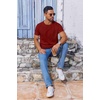 image:imageCOOFANDY Mens T Shirt Short Sleeve Crew Neck TShirt Casual Summer Classic Basic Tee ShirtsWine Red