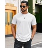image:imageCOOFANDY Mens TShirts 100 Cotton Crewneck Short Sleeve Tees Casual Plain ShirtsAll White