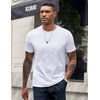 image:imageCOOFANDY Mens TShirts 100 Cotton Crewneck Short Sleeve Tees Casual Plain ShirtsAll White