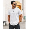 image:imageCOOFANDY Mens TShirts 100 Cotton Crewneck Short Sleeve Tees Casual Plain ShirtsAll White