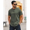 image:imageCOOFANDY Mens TShirts 100 Cotton Crewneck Short Sleeve Tees Casual Plain ShirtsArmy Green