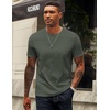 image:imageCOOFANDY Mens TShirts 100 Cotton Crewneck Short Sleeve Tees Casual Plain ShirtsArmy Green