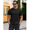 image:imageCOOFANDY Mens TShirts 100 Cotton Crewneck Short Sleeve Tees Casual Plain ShirtsBlack