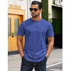 image:imageCOOFANDY Mens TShirts 100 Cotton Crewneck Short Sleeve Tees Casual Plain ShirtsBlue