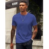 image:imageCOOFANDY Mens TShirts 100 Cotton Crewneck Short Sleeve Tees Casual Plain ShirtsBlue