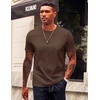 image:imageCOOFANDY Mens TShirts 100 Cotton Crewneck Short Sleeve Tees Casual Plain ShirtsBrown