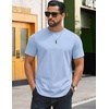 image:imageCOOFANDY Mens TShirts 100 Cotton Crewneck Short Sleeve Tees Casual Plain ShirtsClear Blue