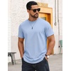 image:imageCOOFANDY Mens TShirts 100 Cotton Crewneck Short Sleeve Tees Casual Plain ShirtsClear Blue