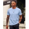 image:imageCOOFANDY Mens TShirts 100 Cotton Crewneck Short Sleeve Tees Casual Plain ShirtsClear Blue