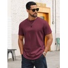 image:imageCOOFANDY Mens TShirts 100 Cotton Crewneck Short Sleeve Tees Casual Plain ShirtsDark Red