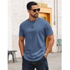 image:imageCOOFANDY Mens TShirts 100 Cotton Crewneck Short Sleeve Tees Casual Plain ShirtsGrey Blue