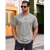 image:imageCOOFANDY Mens TShirts 100 Cotton Crewneck Short Sleeve Tees Casual Plain ShirtsLight Grey