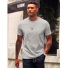 image:imageCOOFANDY Mens TShirts 100 Cotton Crewneck Short Sleeve Tees Casual Plain ShirtsLight Grey