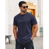 image:imageCOOFANDY Mens TShirts 100 Cotton Crewneck Short Sleeve Tees Casual Plain ShirtsNavy