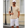 image:imageCOOFANDY Mens TShirts Short Sleeve Crew Neck T Shirts Casual Classic Basic Tee ShirtsBeige