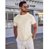 image:imageCOOFANDY Mens TShirts Short Sleeve Plain Tshirts Casual Crew Neck Basic T Shirt Soft Cooling Fitted Stretch Tee ShirtsBeige