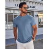 image:imageCOOFANDY Mens TShirts Short Sleeve Plain Tshirts Casual Crew Neck Basic T Shirt Soft Cooling Fitted Stretch Tee ShirtsDeep Blue