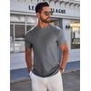 image:imageCOOFANDY Mens TShirts Short Sleeve Plain Tshirts Casual Crew Neck Basic T Shirt Soft Cooling Fitted Stretch Tee ShirtsDeep Grey